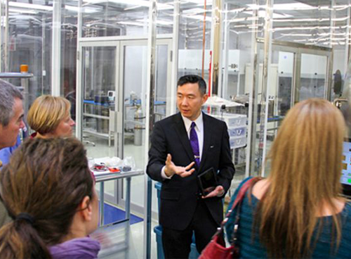 Robert Zee speaking to guests inside his SFL lab