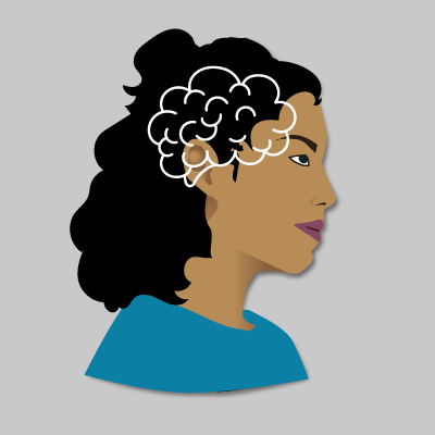 Illustration of a woman using her brain