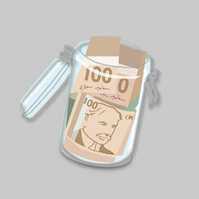 Illustration of a money jar